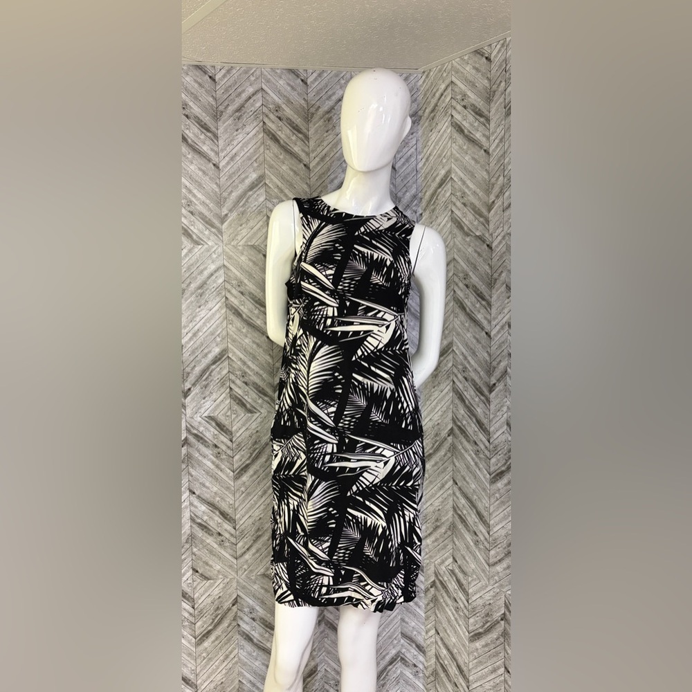 Rietman‘s tropical sleeveless dress black and white size medium back zipper
